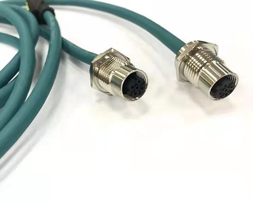 profinet協(xié)議連接器M12 4芯D型插頭M12 D-CODED編碼轉(zhuǎn)RJ45連接線